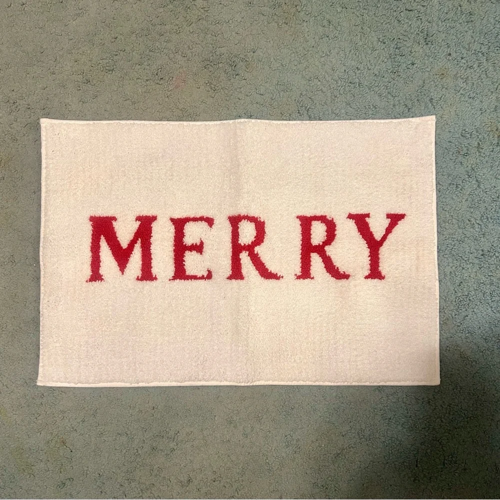 Threshold Red and White 'Merry' Holiday Doormat